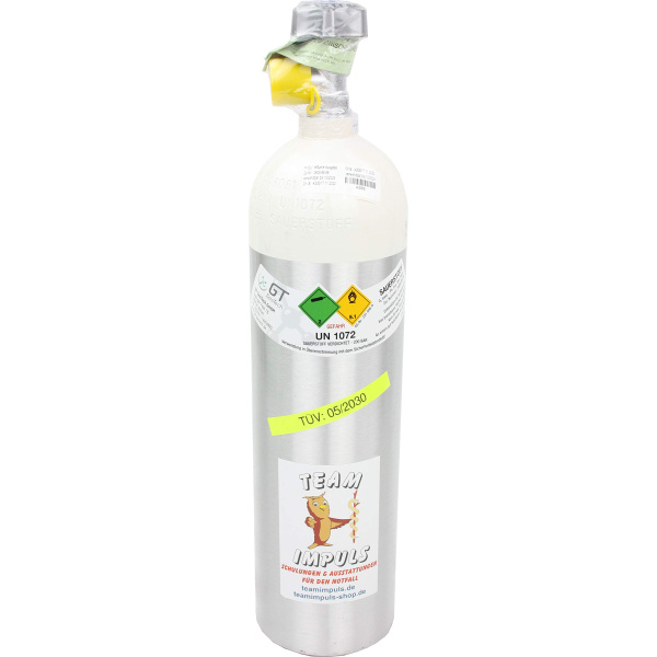 Aluminium-Sauerstoff-Leichtflasche gefüllt 20lx200bar