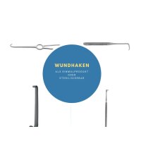 Wundhaken scharf, 16 cm mit zwei Haken