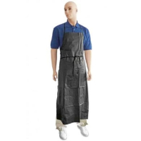 PE Sch&uuml;rzen mit schwarzem Band schwarz geh&auml;mmert