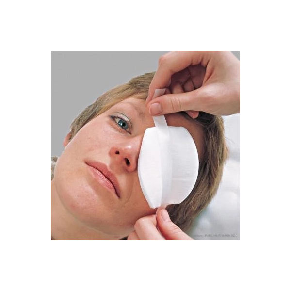 Augenkompressen steril 70x85mm, oval, aus Watte mit Mullumh&uuml;llung, 50x1 St&uuml;ck