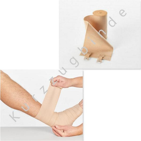 Ultra-Kurzzugbinde 6cm x 5m, sehr kurzer Zug, hautfarben, Packung a 10 Stück