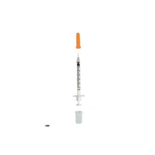 BD Micro-Fine+ Insulinspritzen Demi 0,3 ml, U-100 100 Stück mit Kanüle 0,30 x 8 mmUK = 5 Pack