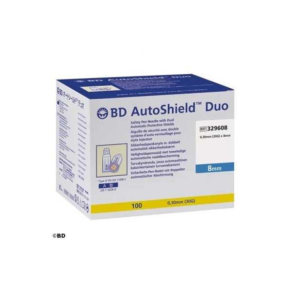 BD AutoShield Duo Sicherheits-Pen-Nadeln 0,30 x 8 mm 100 Stück