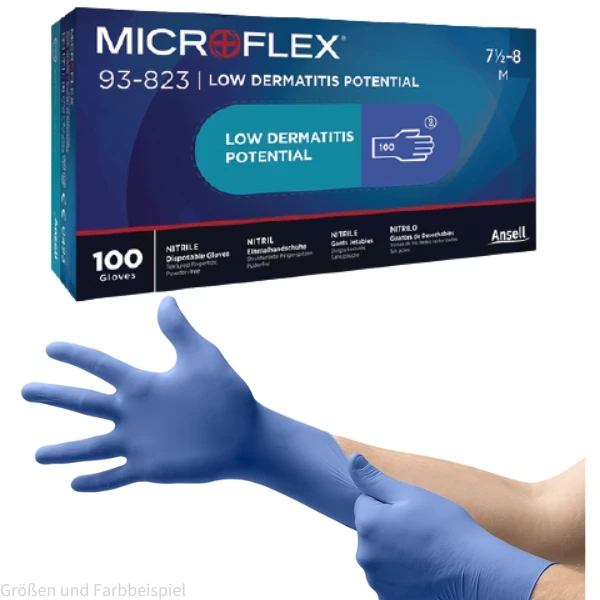 Microflex 93-850 PSA-blaugr&uuml;n Barriereschutz verschiedene Gr&ouml;&szlig;en