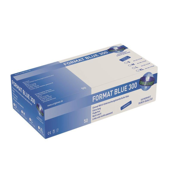 Nitril Handschuhe Format Blue 300 unsteril Größe L