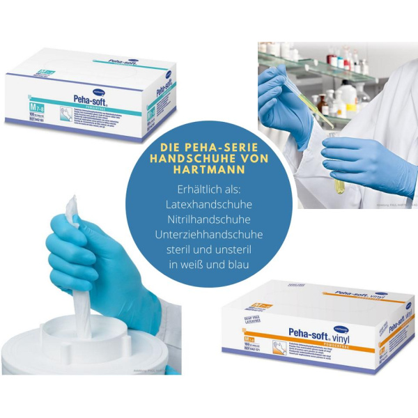 Peha-soft nitrile guard blau puderfrei latexfrei unsteril Stulpe verschiedene Größen