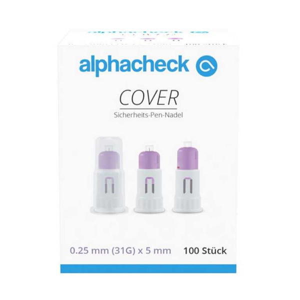 alphacheck COVER Sicherheits-Pen-Nadeln 31 G x 5 mm 100 Stück
