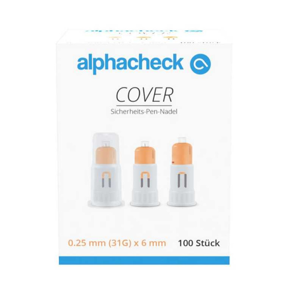 alphacheck COVER Sicherheits-Pen-Nadeln 31 G x 6 mm 100 Stück