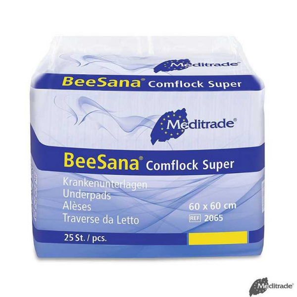 BeeSana Comflock Super Krankenunterlagen 2-lagig, 60 x 60 cm 6 x 25 Stück