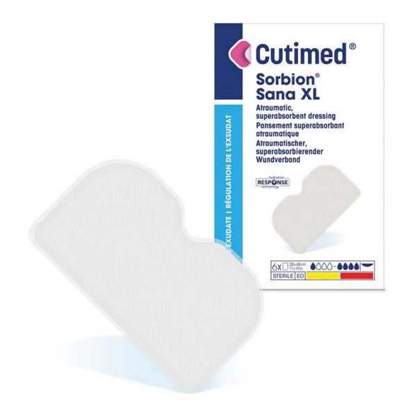 Cutimed Sorbion Sana XL Wundauflagen 48 x 28 cm steril 6 Stück