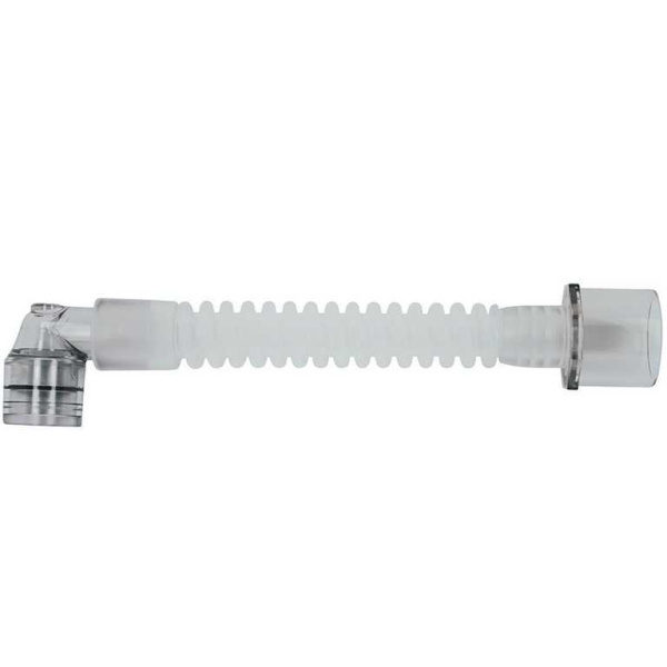 Gänsegurgel mit rechtwinkligem Drehkonnektor zu 22 mm I.D., 13 cm lang