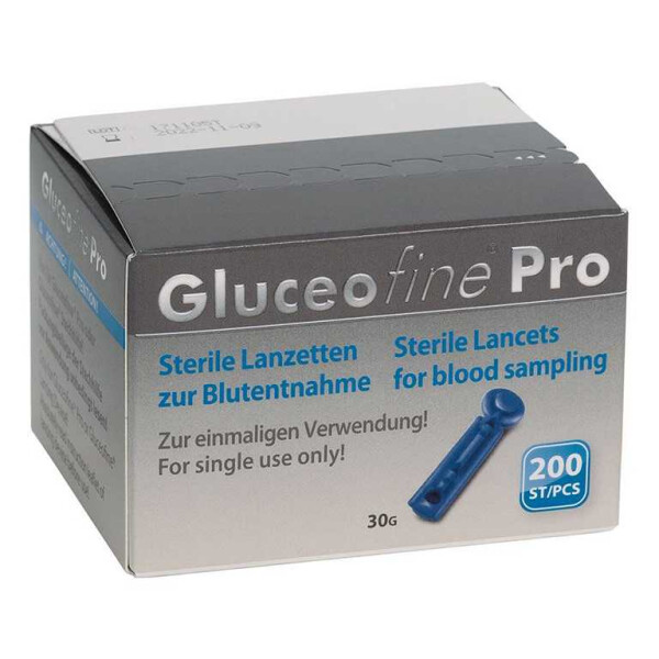 Gluceofine Pro Blutentnahme-Lanzetten steril, 30 G VE = 200 Stück