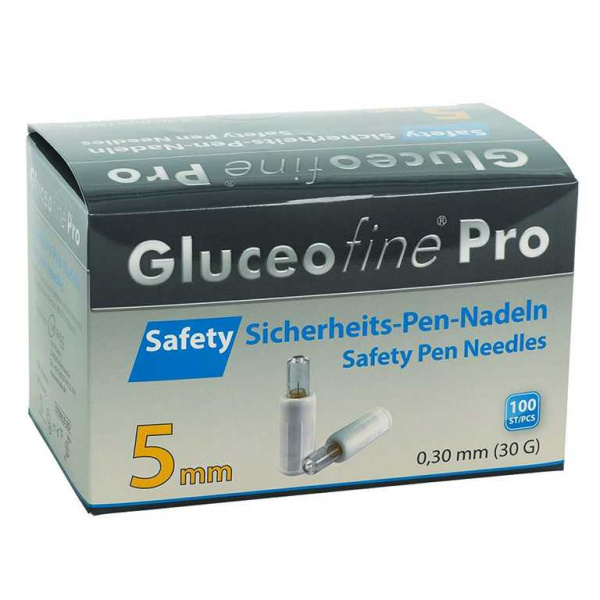 Gluceofine Pro Safety SicherheitsPen-Nadeln 30 G, 0,30 x 5 mm 100 Stück