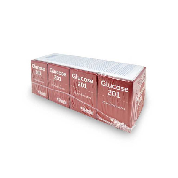 HemoCue Glucose 201 Microküvetten 4 x 25 Stück einzeln verpackt **Kühlware**