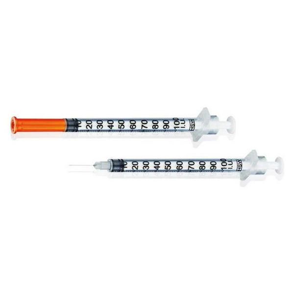 HENKE-JECT Insulinspritzen 1 ml, U-100,3-tlg. mit Kanüle 0,30 x 12 mm 100Stück