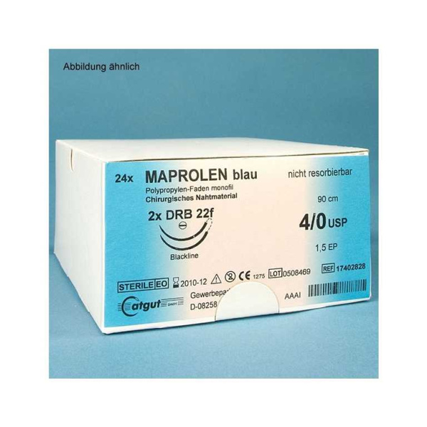 MAPROLEN DSM 13 5/0=1, monofil, blau,Nahtmaterial Fadenlänge 45 cm 24Stück