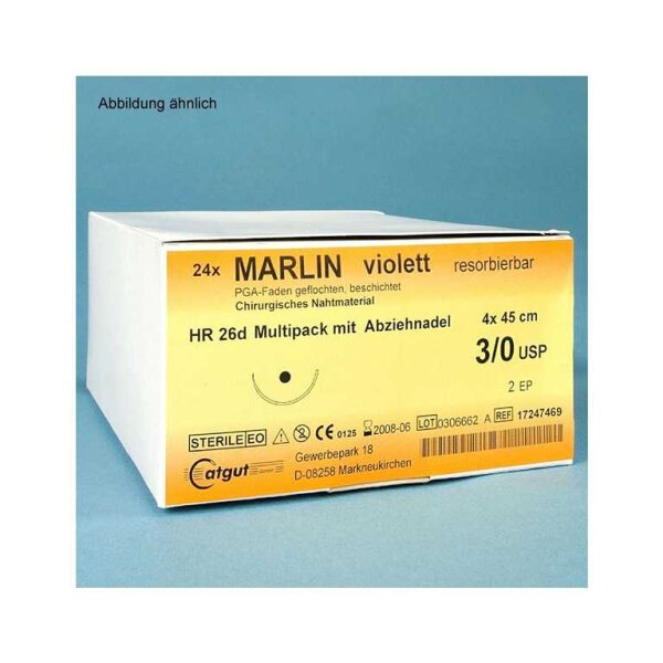 MARLIN HR 26 30=2, violett, - zur Zeit nicht lieferbar-Alternative: CAT 17291202Nahtmaterial Fadenlänge 70 cm VE = 24 Stück