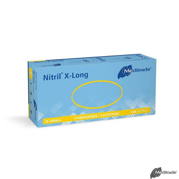 Nitril 3000 Blue X-Long U.-Handschuhe PF latexfrei, unsteril, Gr. M 100 Stück