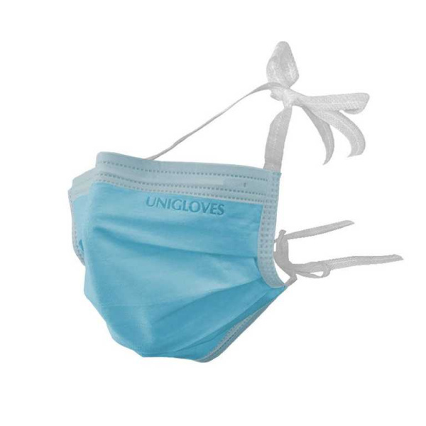 OP-Mundschutz Basic, mit Bändern,blau 50 Stück