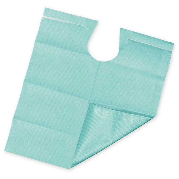 Patientenumhänge Tissue/PE,53 x 60 cm, emerald green 80 Stück