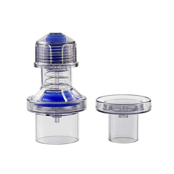 Peep-Ventil, 2-10 cm H2O, 30 mm I.D. mit Zusatzadapter 22 mm blaue Membrane