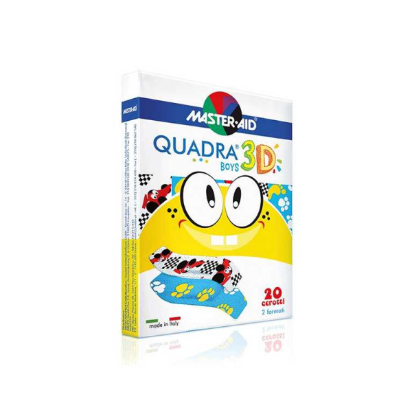 Quadra 3D boys Wundverband zwei Formen Sortiment 20 Stück