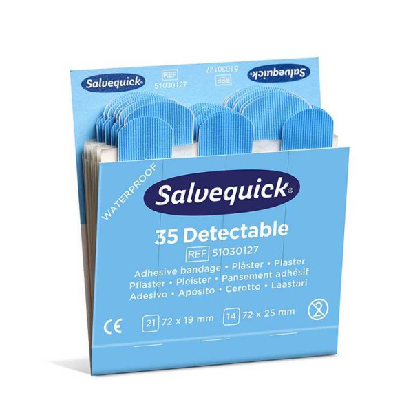 Salvequick Pflastermix Blue Detectable Refill 35 Strips