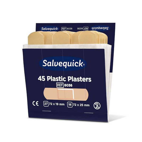 Salvequick wasserabweisende Pflaster Refill 45 Strips