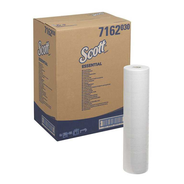 SCOTT ESSENTIAL Ärzterollen, 1-lagig,weiß, geprägt, 59 x 37 cm 6 x 198 Bl. Pal. = 18