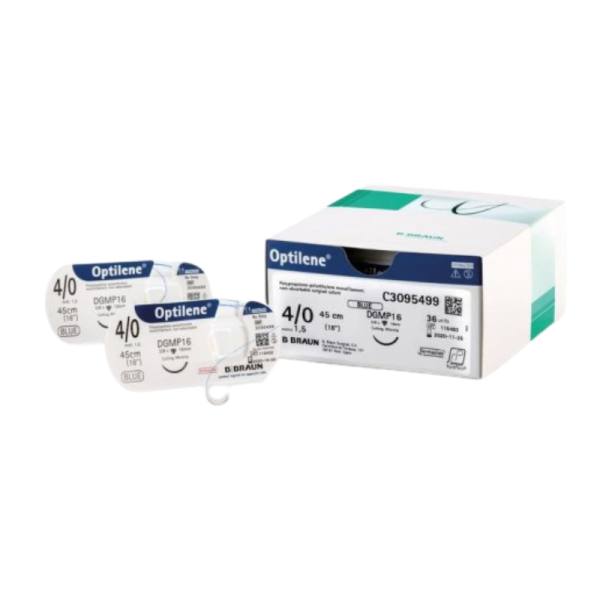 Optilene, blau, 2XHR10, USP 7/0, Metric 0,5, 75cm, 36