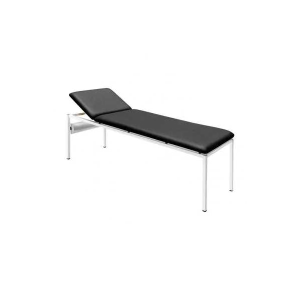 Untersuchungsliege Classic, schwarz, wei&szlig;aluminium lackiert, inkl.Rollenhalter