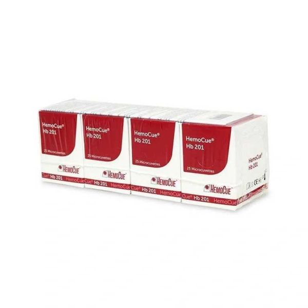 HemoCue Hämoglobin 201 Microküvetten 4 x 25 Stück einzeln verpackt